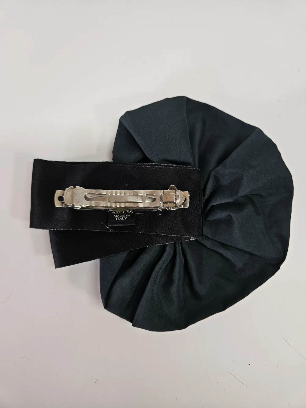 VINTAGE Axcess Green and Black Feather Lage Hair Barrette Clip Made in Italy